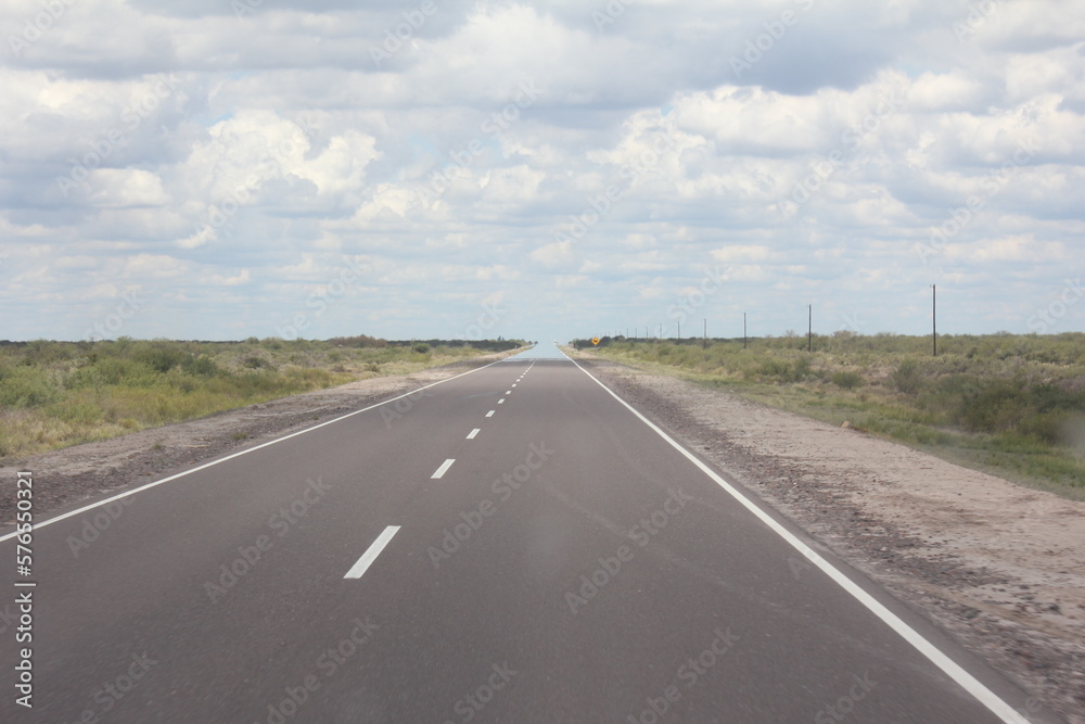 Infinite desert vanishing perspective road
