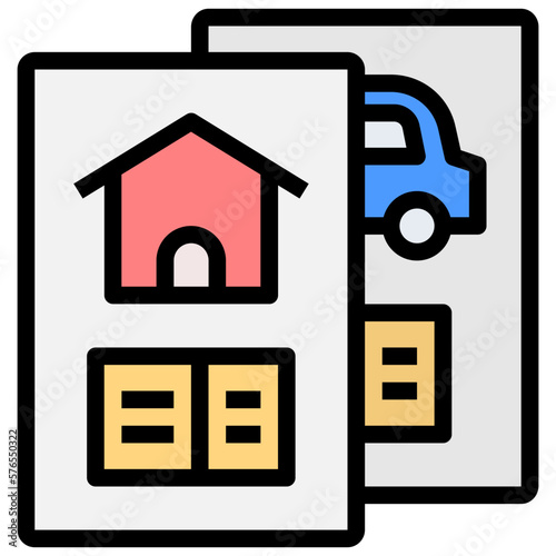 installment filled outline style icon