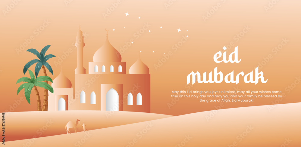 Traditional eid  festival banner template