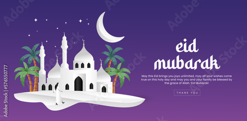 Traditional eid  festival banner template