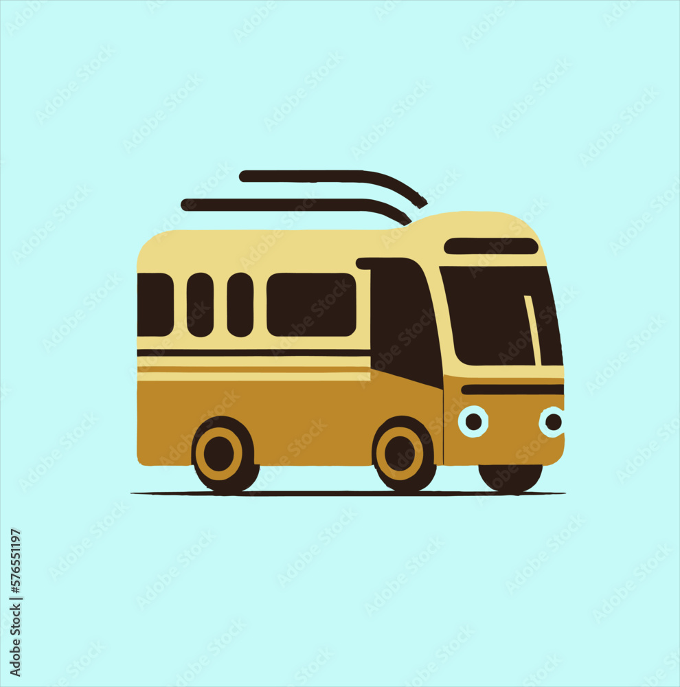 Bus icon set. bus vector icon, bus transport logo on yellow background
