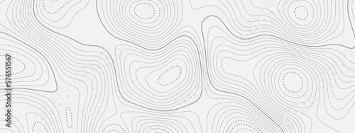 Topographic contours map background. Topography geographic white lines background. Geographic lines map on elevation assignment pattern. White paper curved reliefs background.