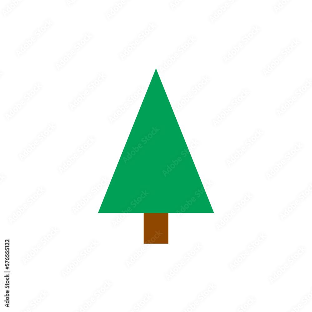 Tree flat icon. Christmas tree icon. Vector illustration isolated on white background.
