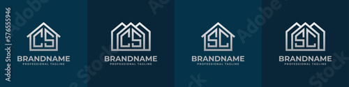 Letter CS and SC Home Logo Set. Suitable for any business related to house, real estate, construction, interior with CS or SC initials.