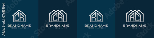 Letter CR and RC Home Logo Set. Suitable for any business related to house, real estate, construction, interior with CR or RC initials.