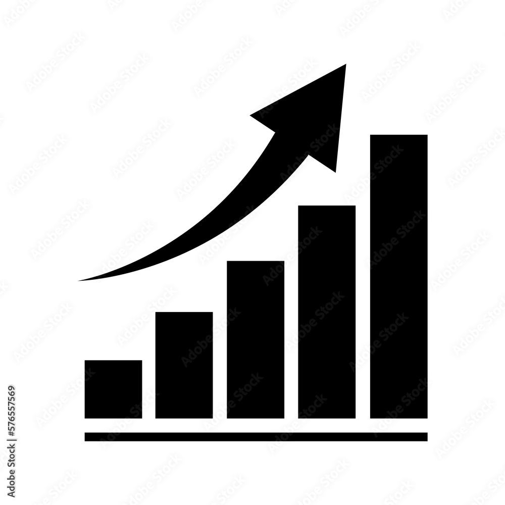Growing graph icon isolate on transparent background. Growing graph icon isolate on transparent background.