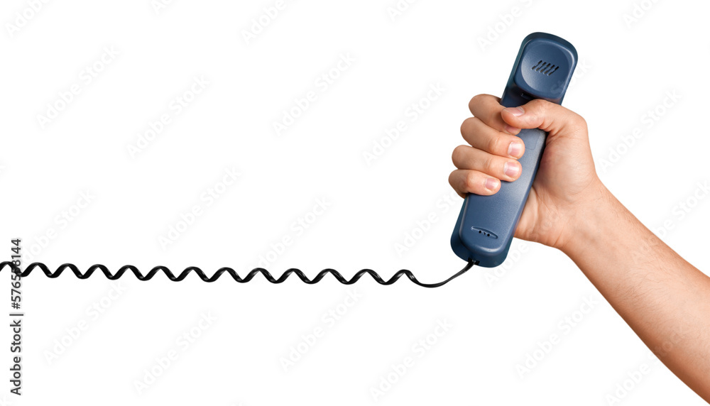 Hand Holding a Telephone Receiver Hand Holding a Telephone Receiver