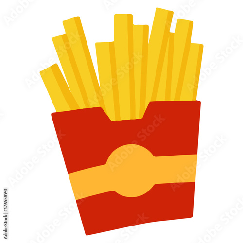 french fries in a box illustration