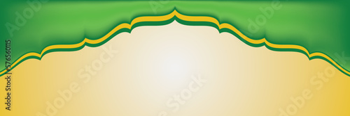 Soft gradient islamic bacground with place for text. Vector illustration for your graphic design, banner, poster with green color