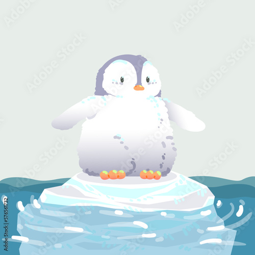 cute little penguin vector illustration