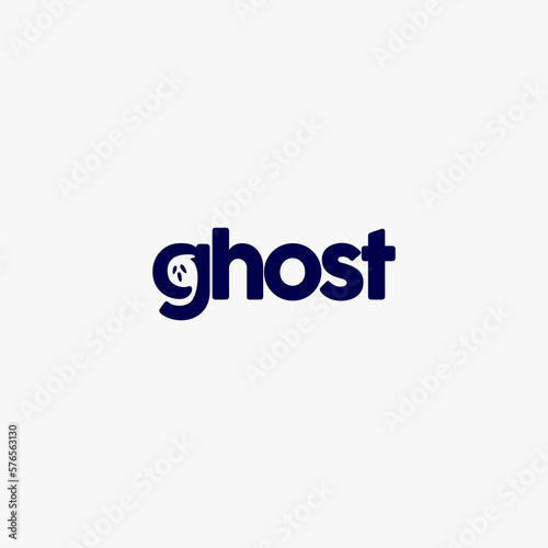 Ghost negative space logo for hallowen costume shop