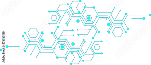 Abstract blue computer technology background with circuit board and  circle tech.illustration for elements