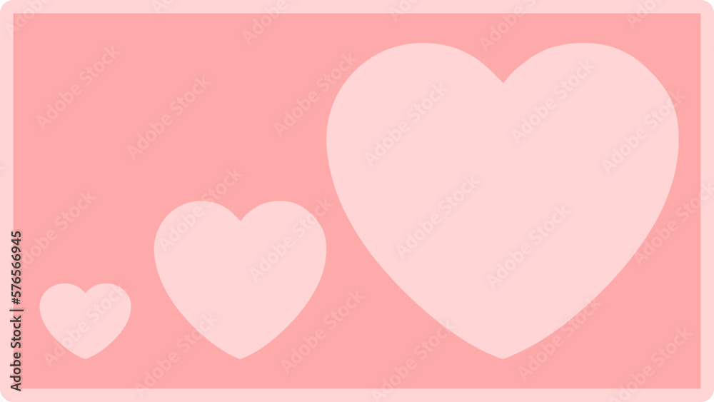 Pink Color Love Heart Shape Background 