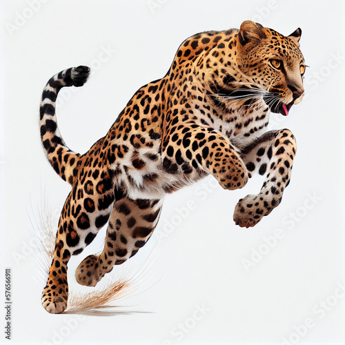 leopard in front of white background