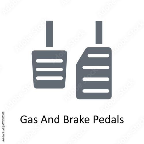 Gas And Brake Pedals Vector Solid Icons. Simple stock illustration stock