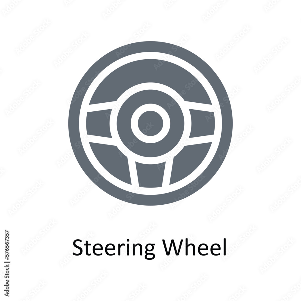 Steering Wheel Vector Solid Icons. Simple stock illustration stock