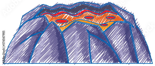 Lava magma pencil colour child scribble style