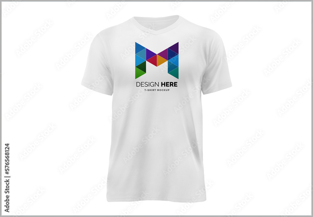 T-shirt V-Neck mockup Stock Template | Adobe Stock