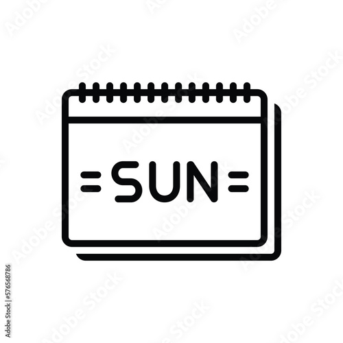 Black line icon for sunday
