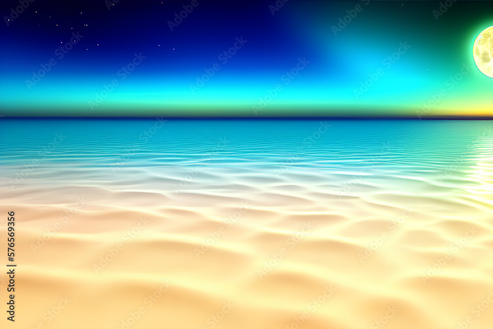 Water, Sand, and Sky, Soothing Gradient Background Desktop Wallpaper created with generative ai technology