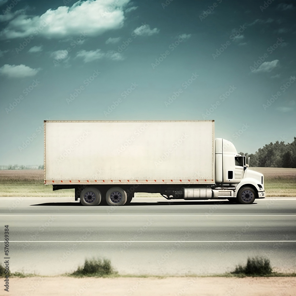 Trailer Truck Blank Ads Signage Mockup  - A versatile template for showcasing your branding and design ideas in various industries such as business, marketing, and creative services.