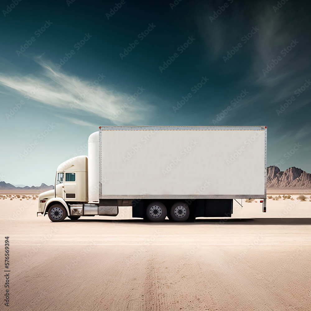 Trailer Truck Blank Ads Signage Mockup  - A versatile template for showcasing your branding and design ideas in various industries such as business, marketing, and creative services.