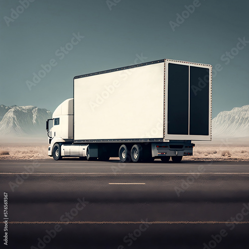 Trailer Truck Blank Ads Signage Mockup  - A versatile template for showcasing your branding and design ideas in various industries such as business, marketing, and creative services.