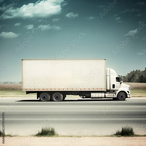 Trailer Truck Blank Ads Signage Mockup - A versatile template for showcasing your branding and design ideas in various industries such as business, marketing, and creative services.