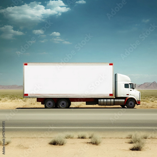 Trailer Truck Blank Ads Signage Mockup  - A versatile template for showcasing your branding and design ideas in various industries such as business, marketing, and creative services.