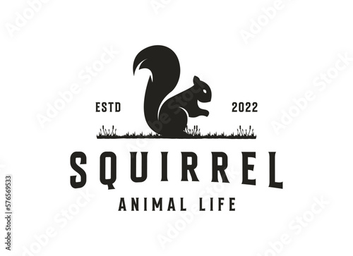 Creative Squirrel Logo. Simple squirrel logo design template.