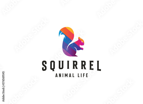 Creative Squirrel Logo. Simple squirrel logo design template.