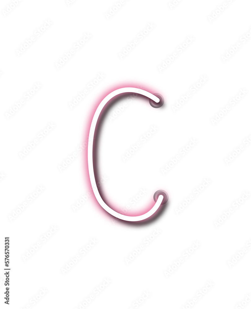 neon letter c