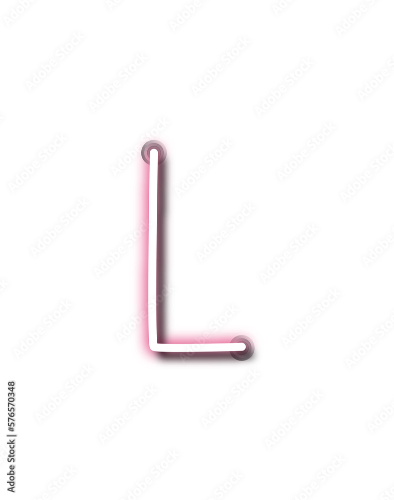 Obraz premium neon letter l