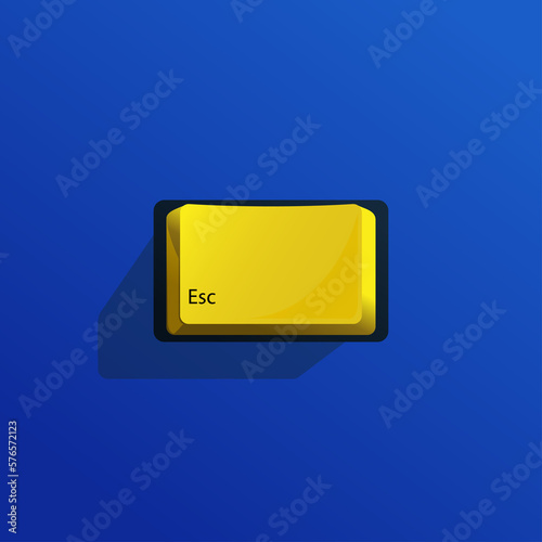 Yellow button on a blue background. Technologies.