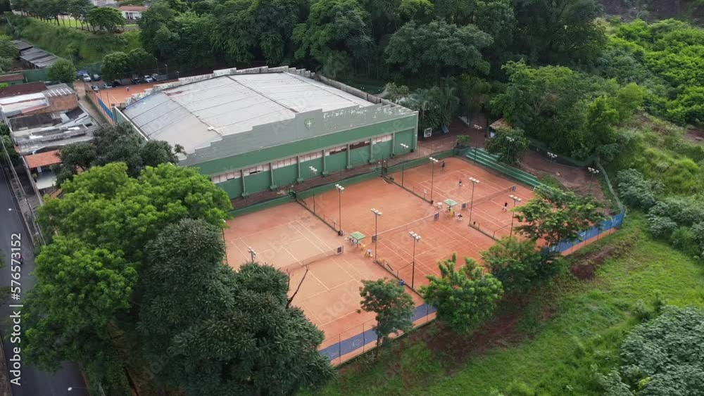 Open view of tennis clay court. Ribeirão tennis academy. Open view of tennis clay court. Ribeirão tennis academy.