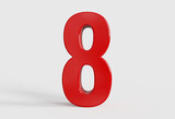 3d red numbers 8