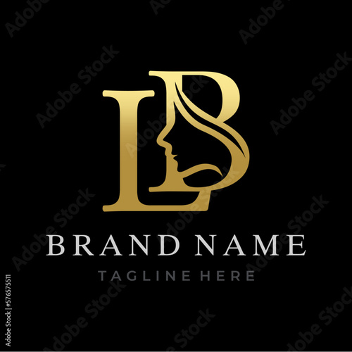 Letter LB Beauty Face Initial Logo Design