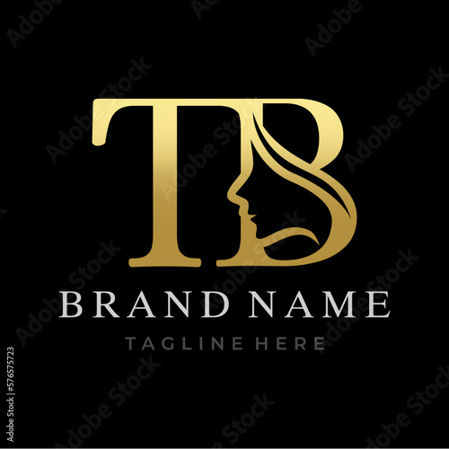 Letter TB Beauty Face Initial Logo Design