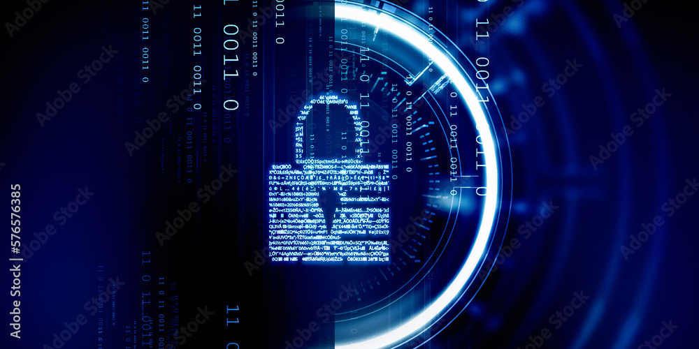 2d illustration Safety concept: Closed Padlock on digital background 2d illustration Safety concept: Closed Padlock on digital background