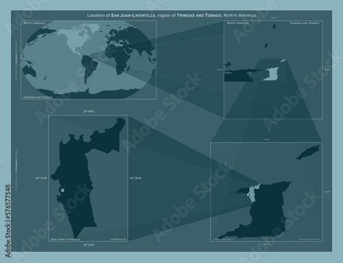 San Juan-Laventille, Trinidad and Tobago. Described location diagram photo