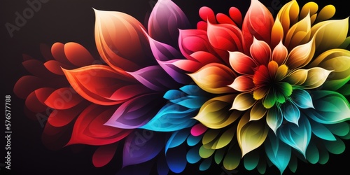 Abstract colorful floral background, made with generative AI