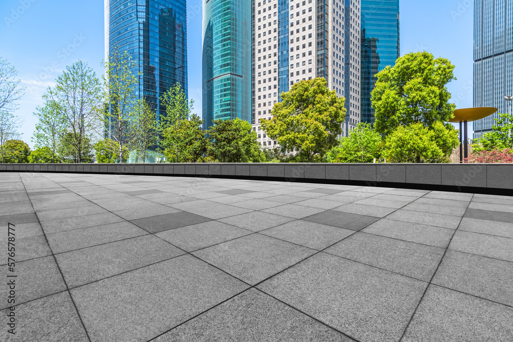 modern building and empty pavement, china. modern building and empty pavement, china.
