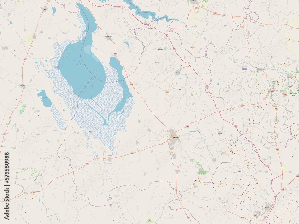 Fototapeta premium Aksaray, Turkiye. OSM. No legend