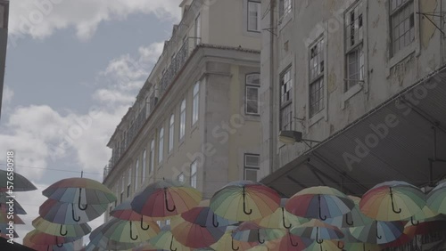 Colourful umbrellas in the lisboa Portugal LOG photo