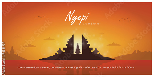 Greetings for Nyepi Day of Silence Elegant in the frame photo