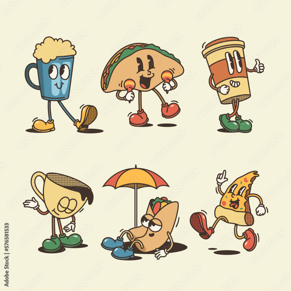 Fototapeta premium Fun and Playful Vector Food and Drink Illustrations for Your Designs