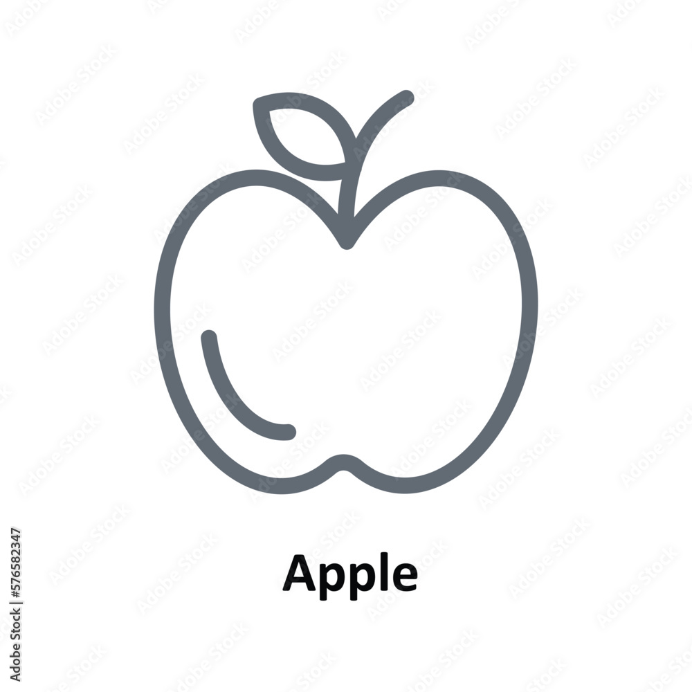 Apple Vector Outline Icons. Simple stock illustration stock Apple Vector Outline Icons. Simple stock illustration stock