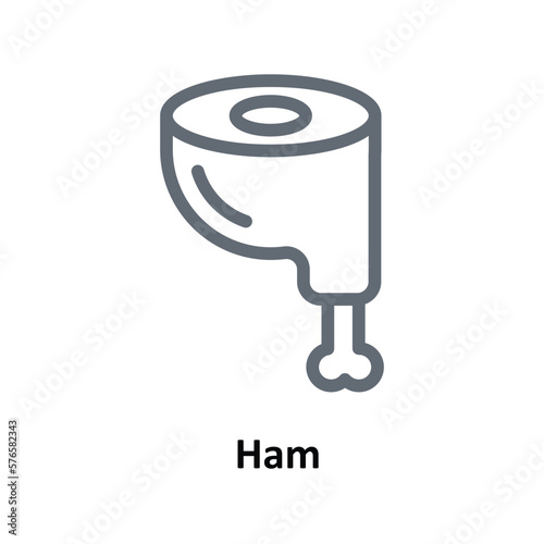 Ham Vector Outline Icons. Simple stock illustration stock
