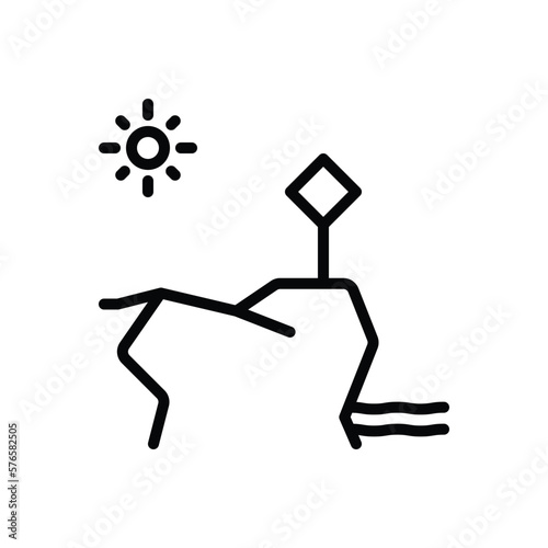 Black line icon for ends