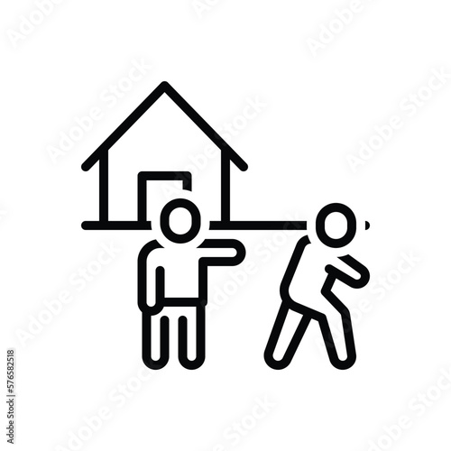 Black line icon for exclude